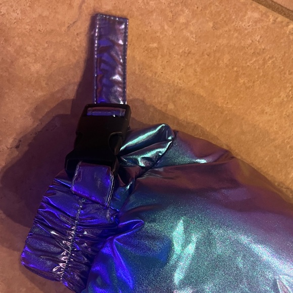 Dolls Kill Iridescent Ski Jacket with Black Faux Fur Hood - Picture 8 of 13